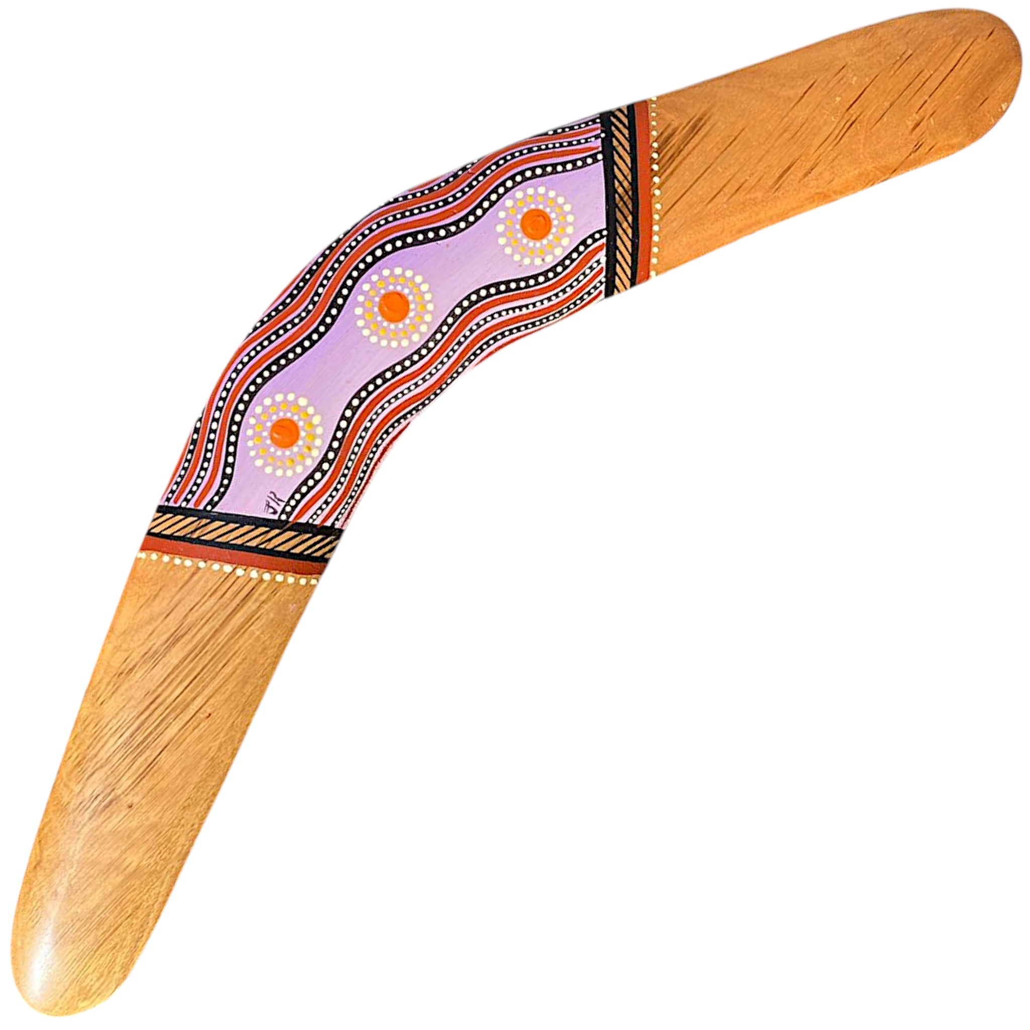 Painted Hunting Boomerang - John Rotumah - 42cm