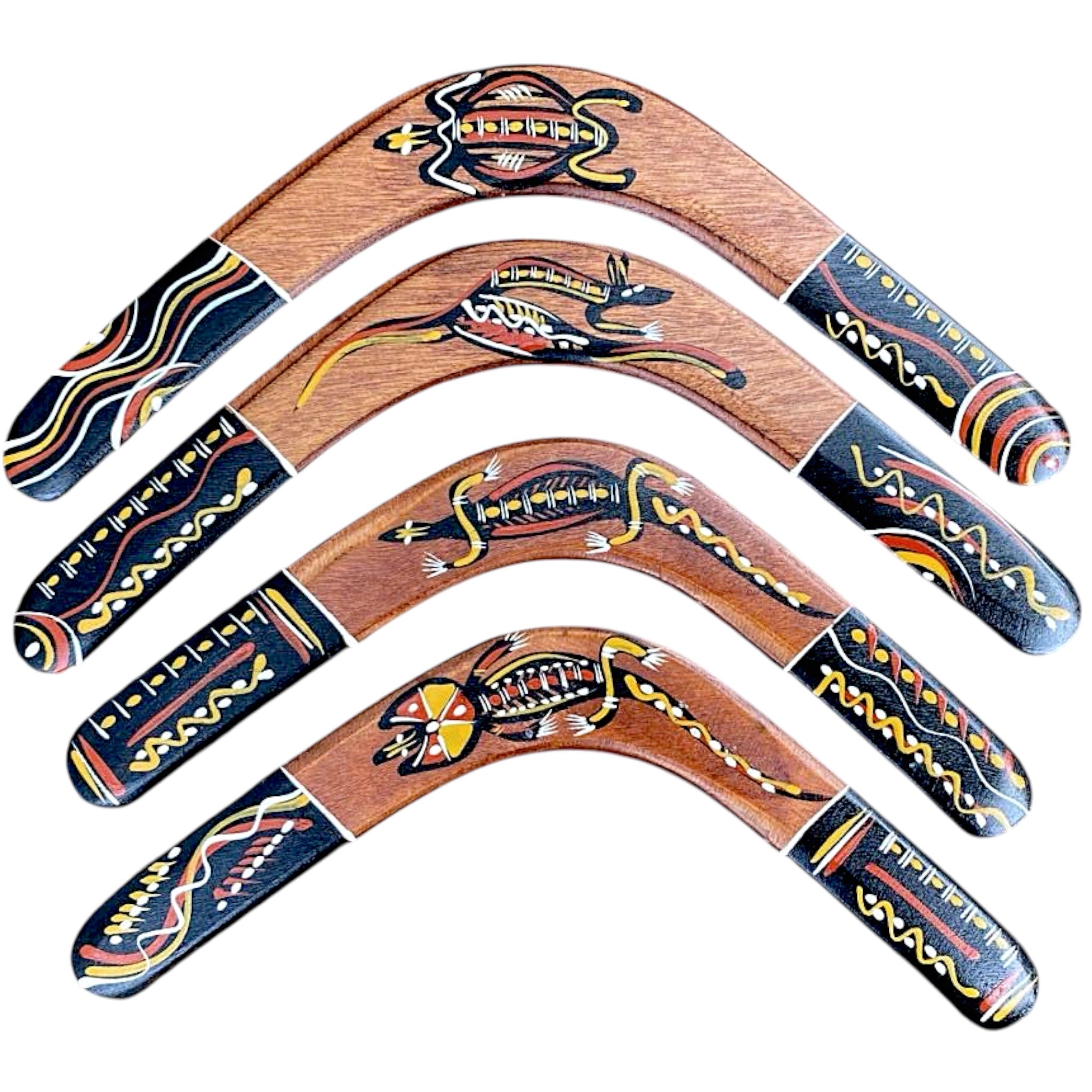 Traditional Colours - 100% Aboriginal Made Returning Boomerang by Joshua Skeen