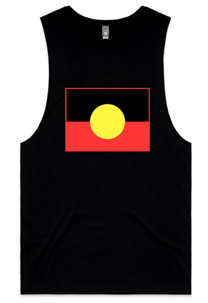 Aboriginal Flag Adult Singlet Style 2 - Locally Printed in Byron Bay