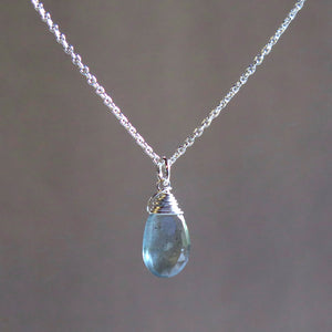Birthstone Necklace - March - Aquamarine