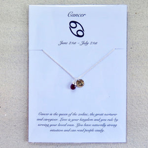 Zodiac Necklace - Cancer -Made in Byron Bay