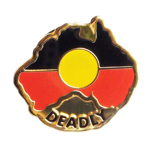 Aboriginal Flag badge map shape - Deadly