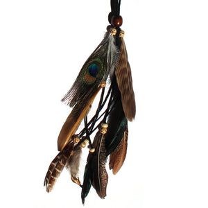 Feather Headband/Necklace Black cord