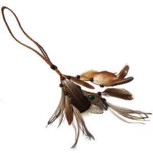 Feather Headband/Necklace Brown cord