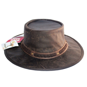 Foldaway Hat - Kangaroo, Brown Crackle