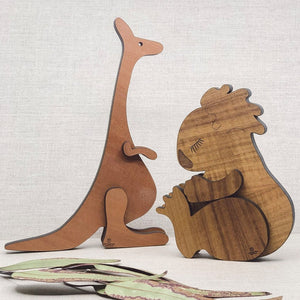 Wooden Kangaroo Sculpture