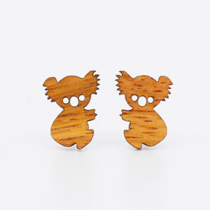 Buttonworks wooden Koala stud earrings
