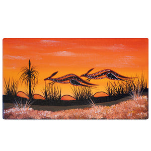 John Rotumah - Kangaroo Sunset 22x12cm $69
