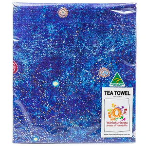 Australia Made Tea Towel - Alma Nungarrayi Granites "Yanjirlpirri" (Star or Seven Sisters Dreaming)