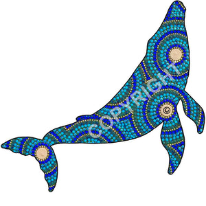 Whale Sticker - 2 different colour choices: Blue/Ochre