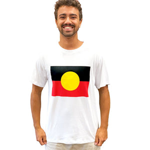 Aboriginal Flag Adult T-shirt - White