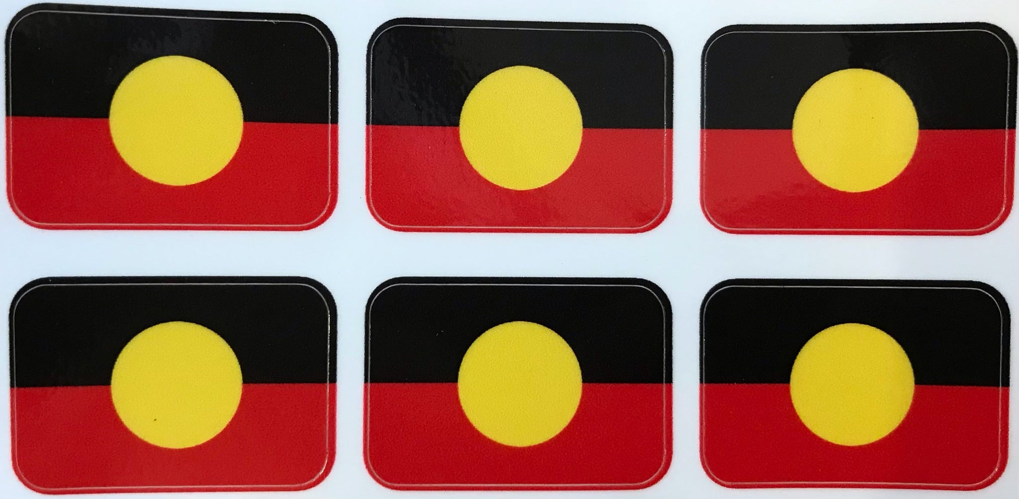 Aboriginal Flag Sticker x 6