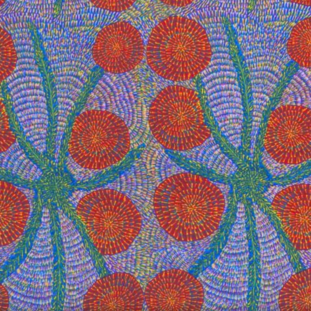 Bush Medicine with Long Strips Blue by Eileen Bonney