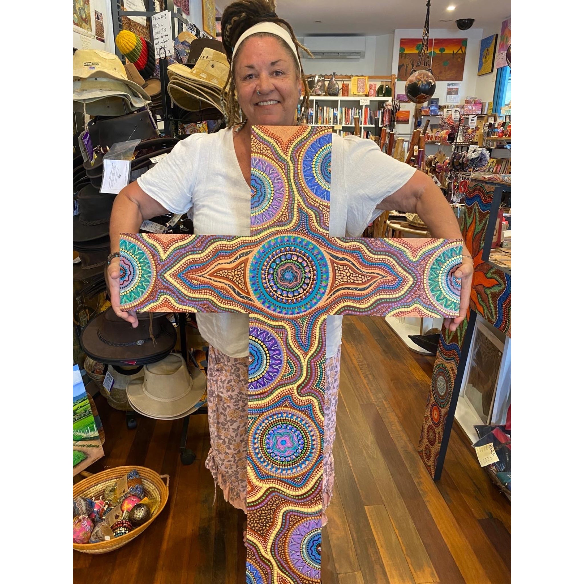 Hand painted Cross by Lisa Evans