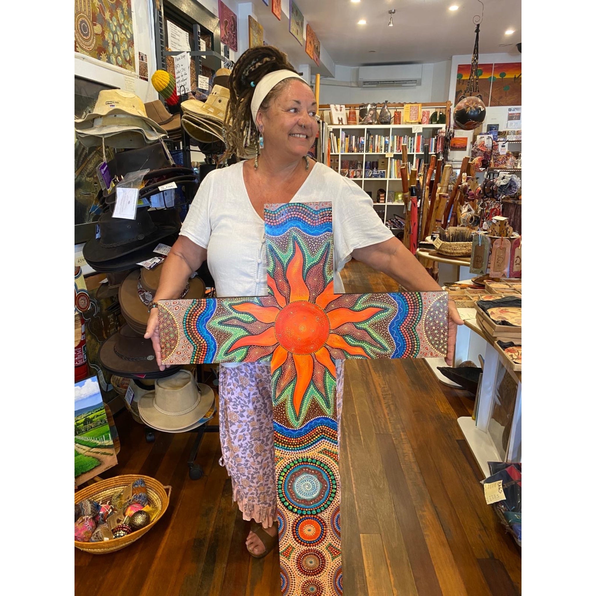 Hand painted Cross by Lisa Evans