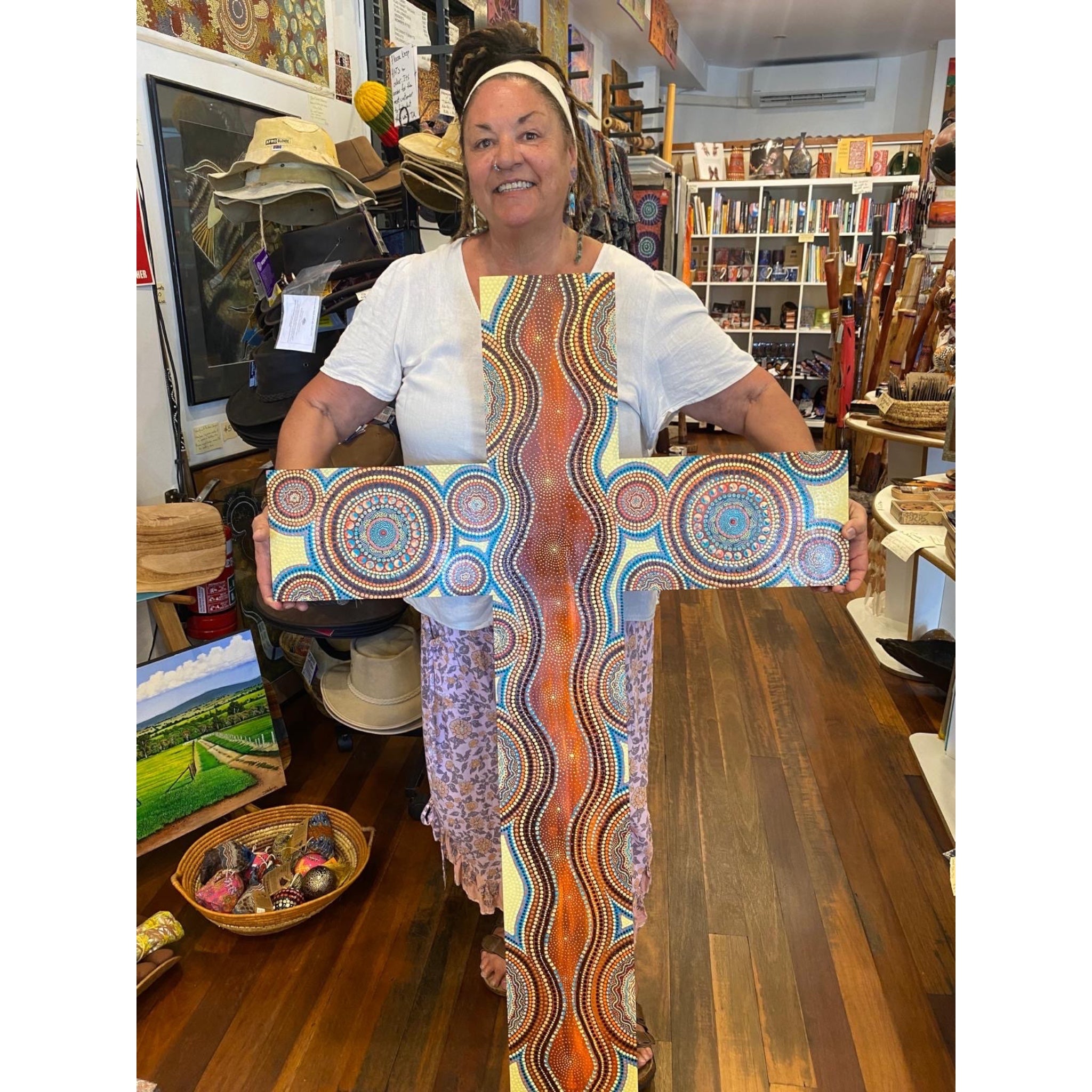 Hand painted Cross by Lisa Evans