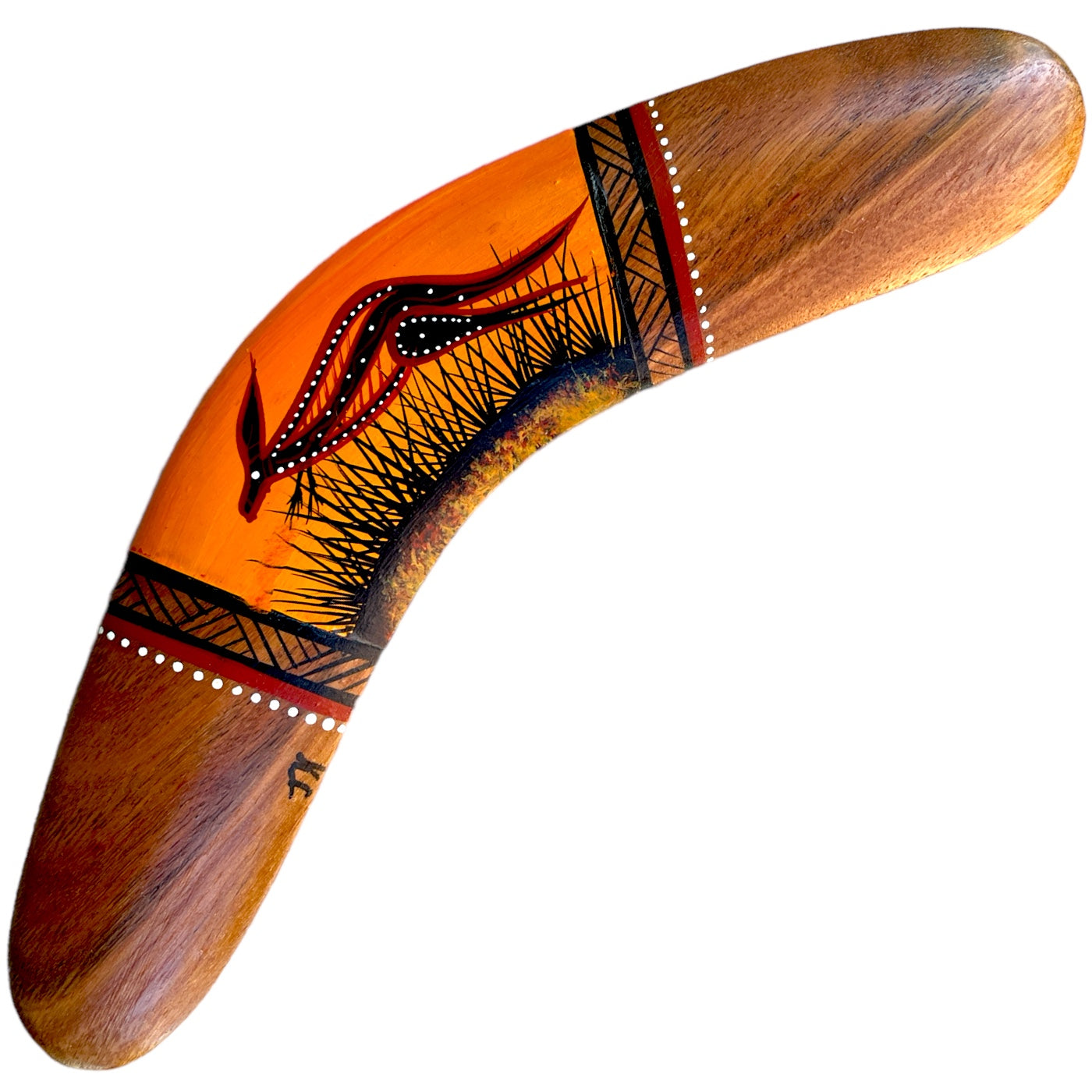 Painted Hunting Boomerang - John Rotumah - 21.5cm - Planet Corroboree