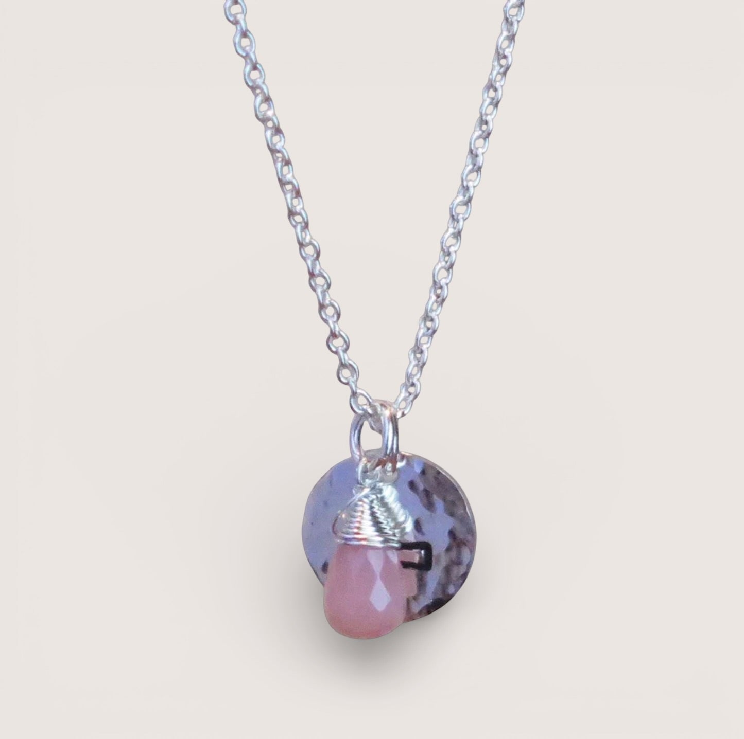 Zodiac Necklace - Libra - Pink Opal - Silver or Gold Chain