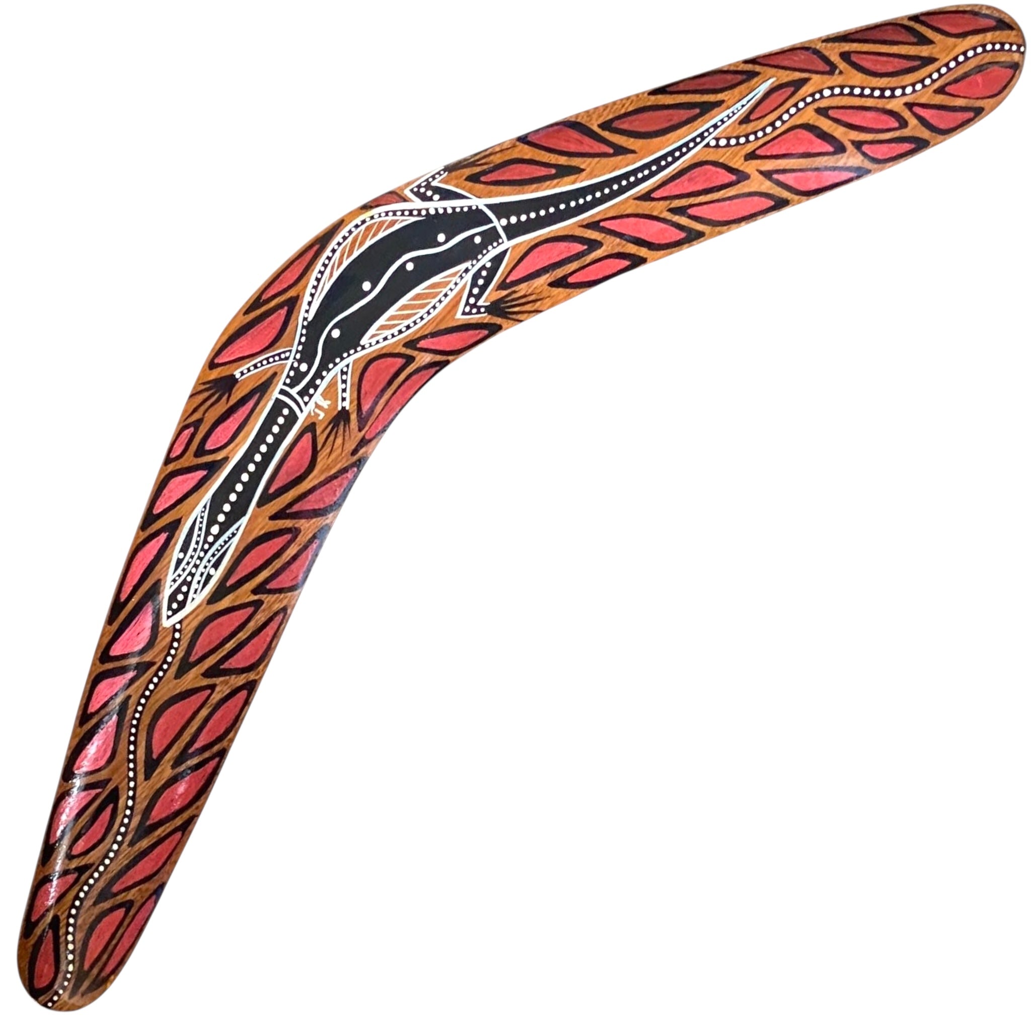 Painted Hunting Boomerang 40cm By John Rotumah
