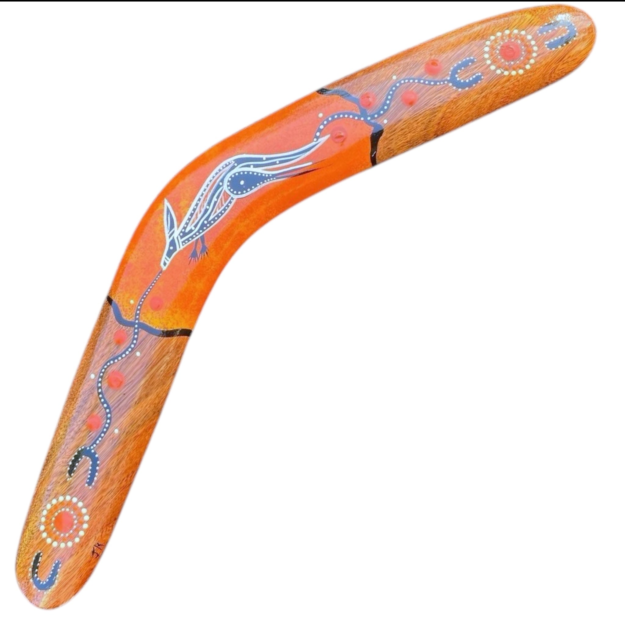 Painted Hunting Boomerang 42cm By John Rotumah