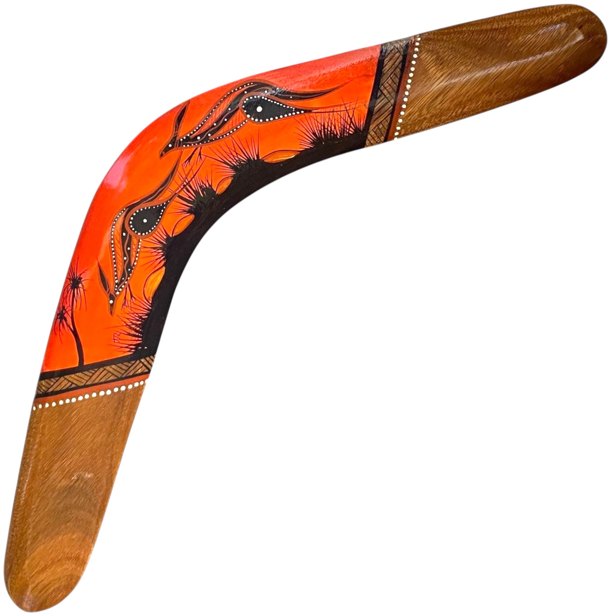 Painted Hunting Boomerang 47cm By John Rotumah
