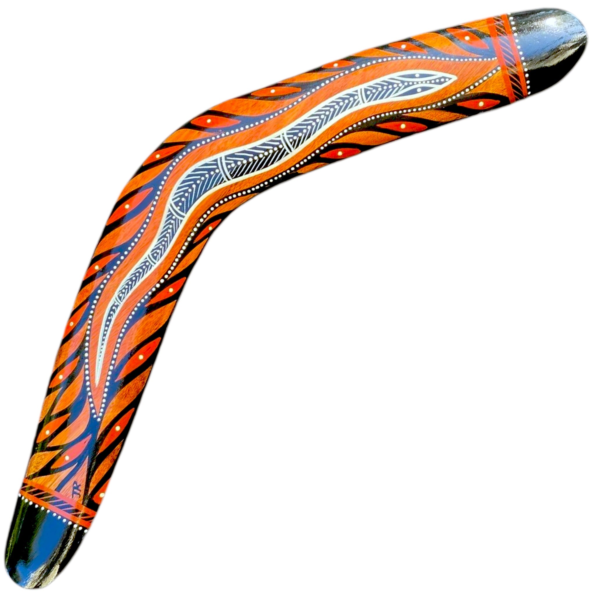 Painted Hunting Boomerang 47cm By John Rotumah