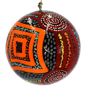 Paper Mache Christmas Ball - Mary Napangardi Brown