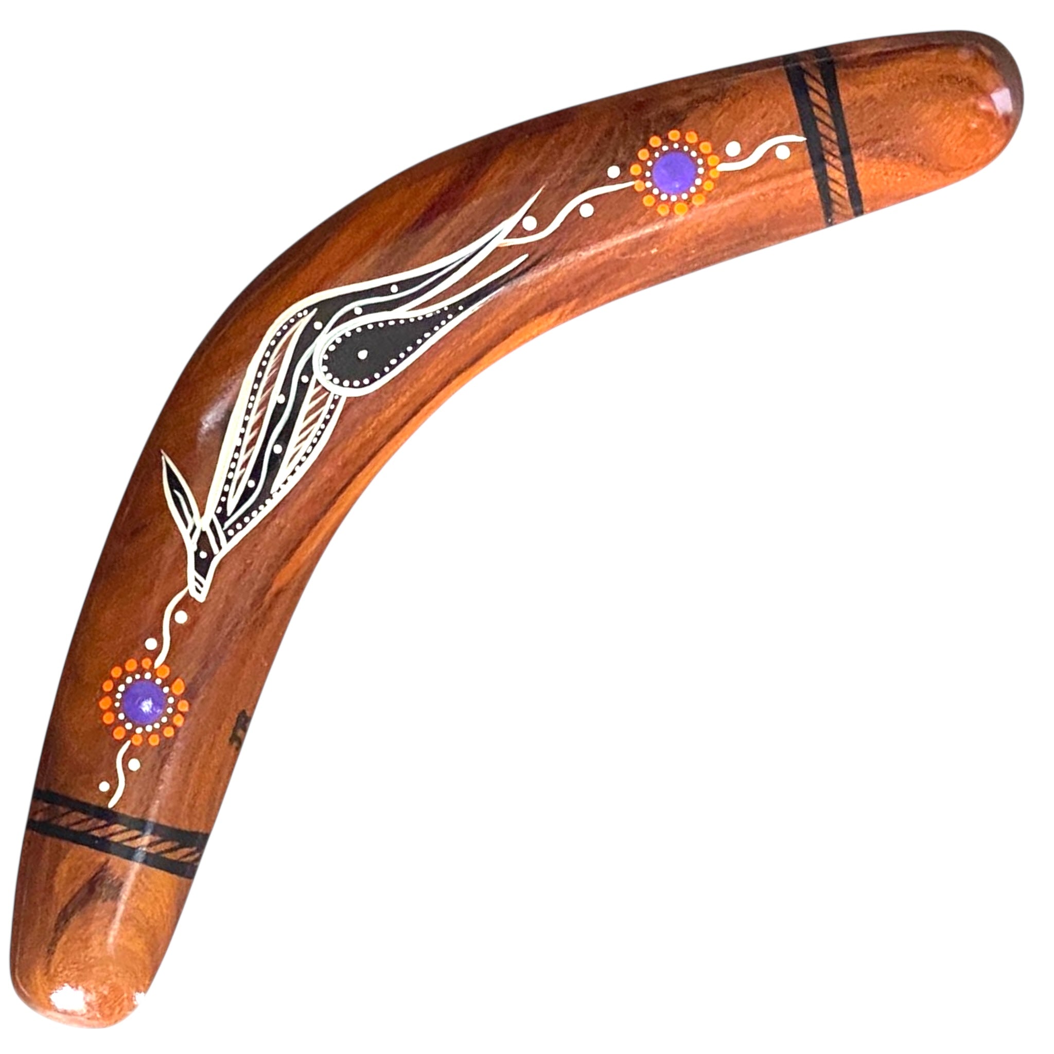 Painted Hunting Boomerang 30cm By John Rotumah