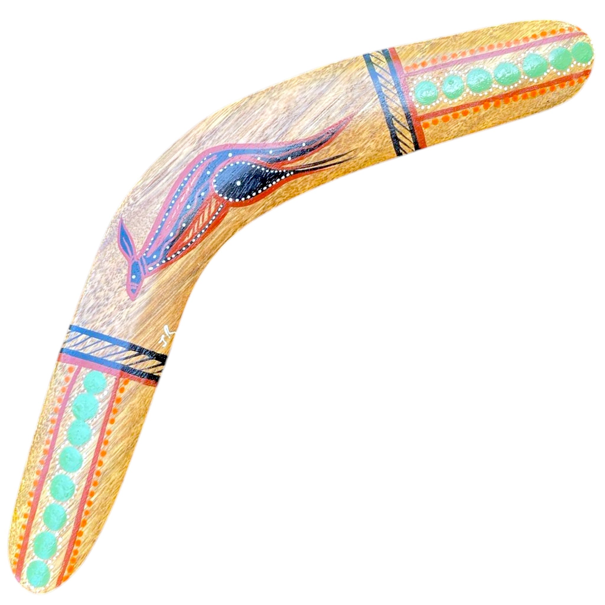 Painted Hunting Boomerang 31cm By John Rotumah
