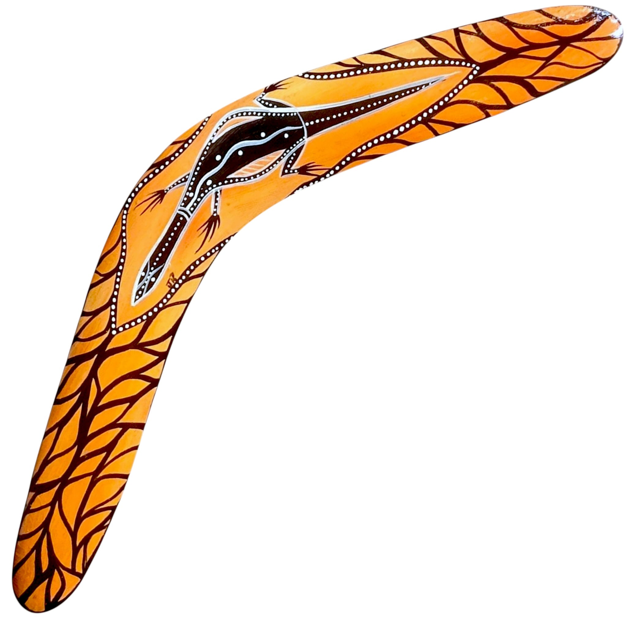 Painted Hunting Boomerang 35cm By John Rotumah