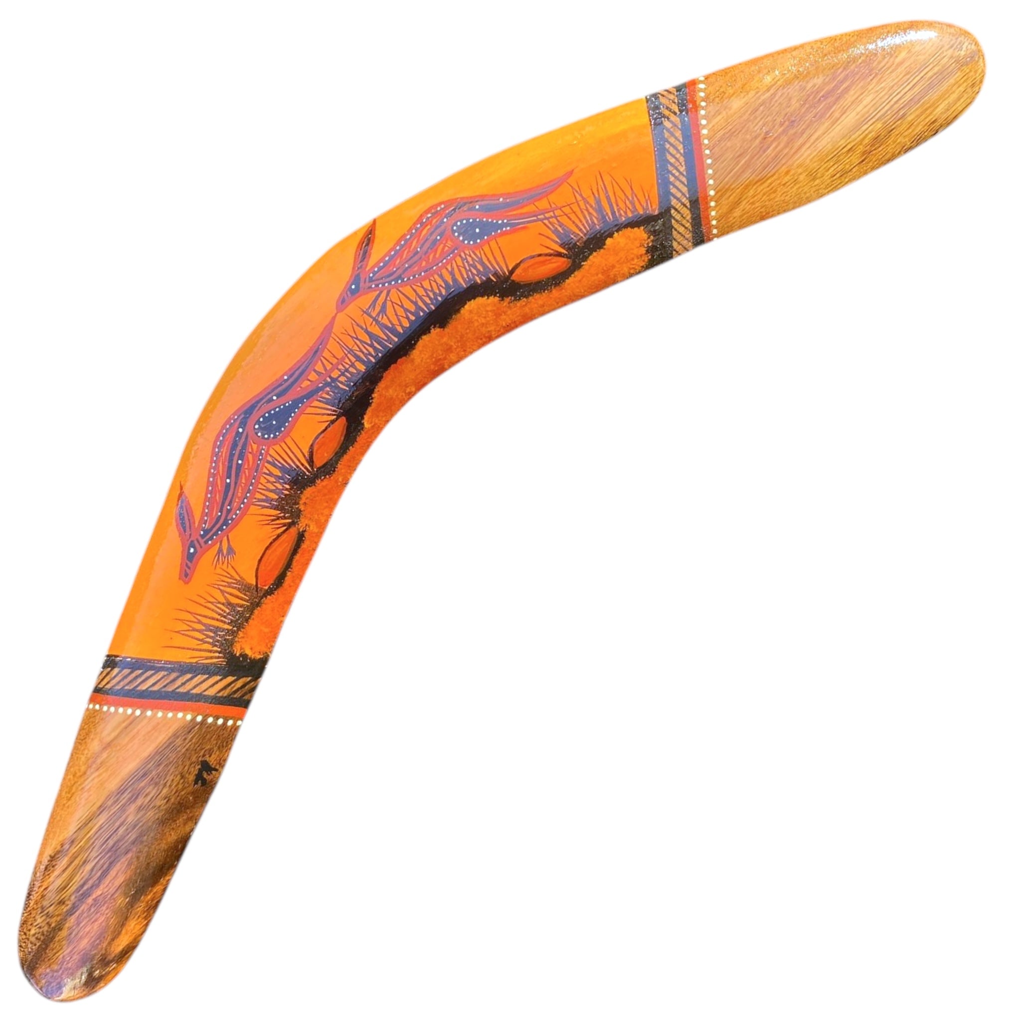 Painted Hunting Boomerang 41.5cm By John Rotumah