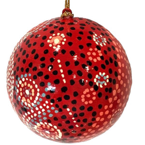 Paper Mache Christmas Ball - Andrea Mimpitja Adamson