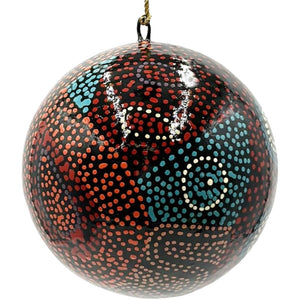 Paper Mache Christmas Ball - Andrea Mimpitja Adamson