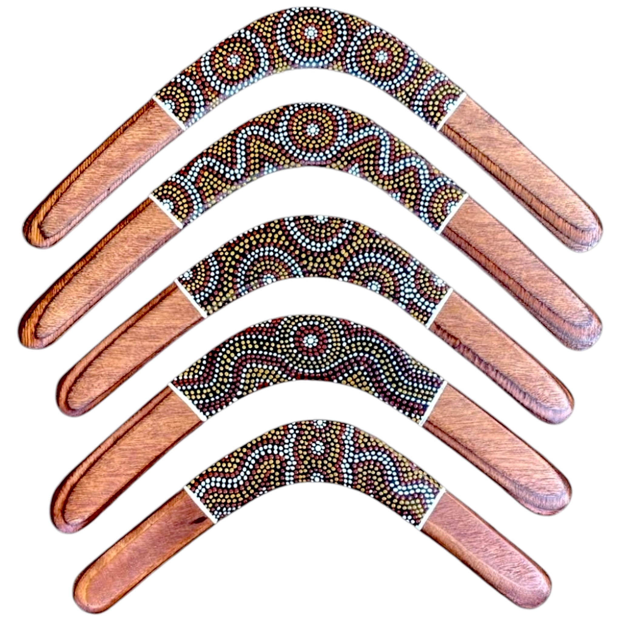 100% Aboriginal Made Returning Boomerang by Joshua Skeen - Dot art