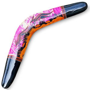 Painted Hunting Boomerang 47cm By John Rotumah