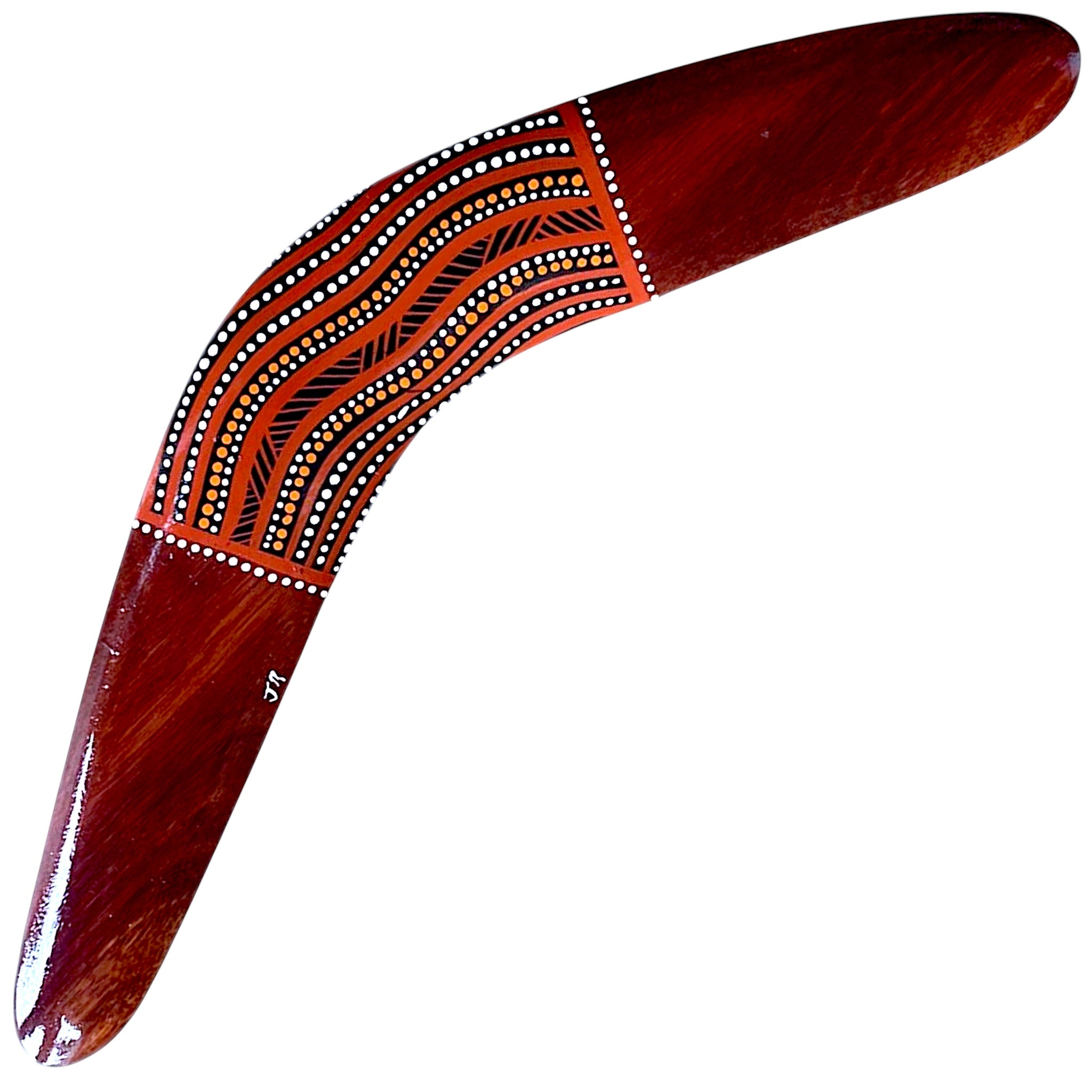 Painted Hunting Boomerang 37cm By John Rotumah