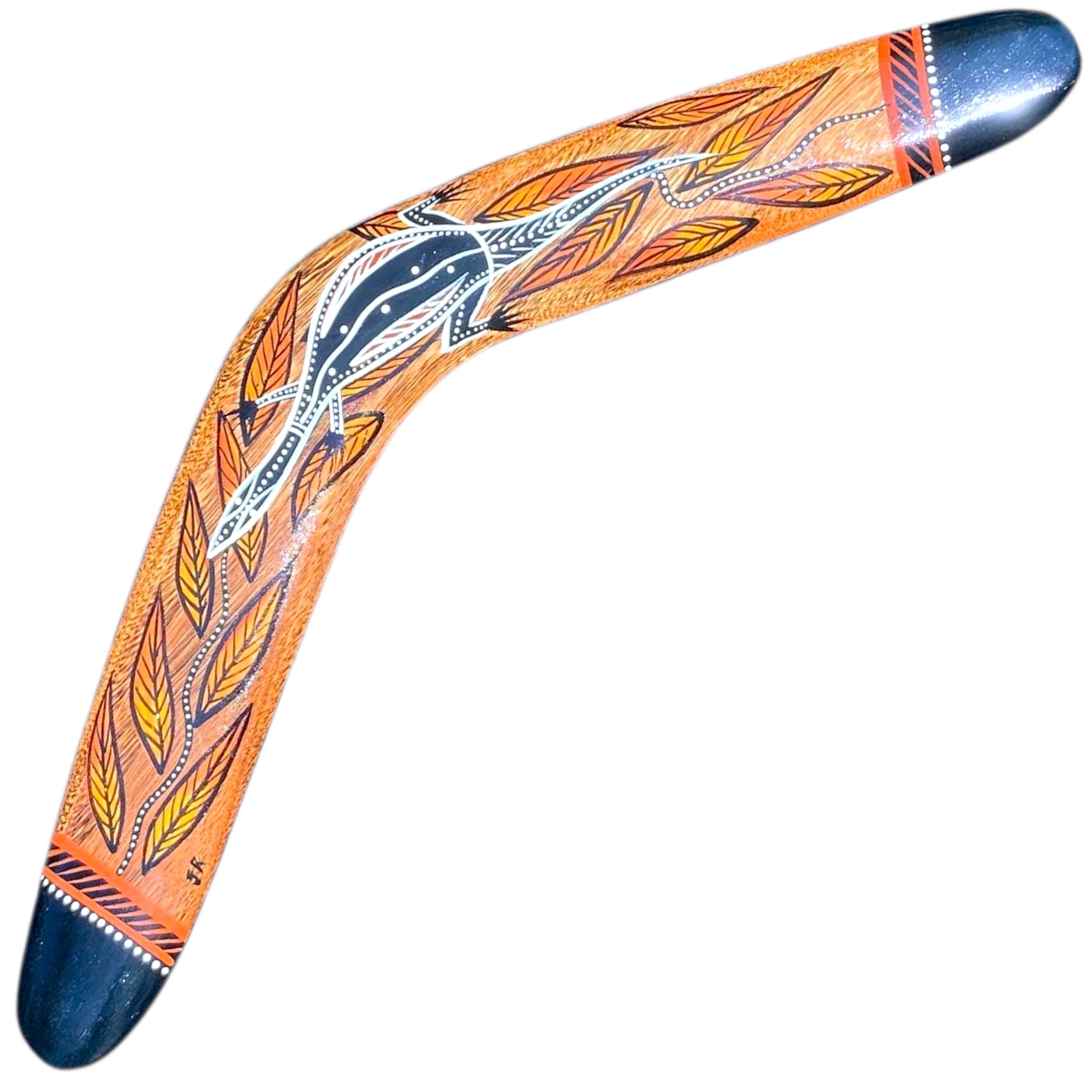 Painted Hunting Boomerang 47cm By John Rotumah