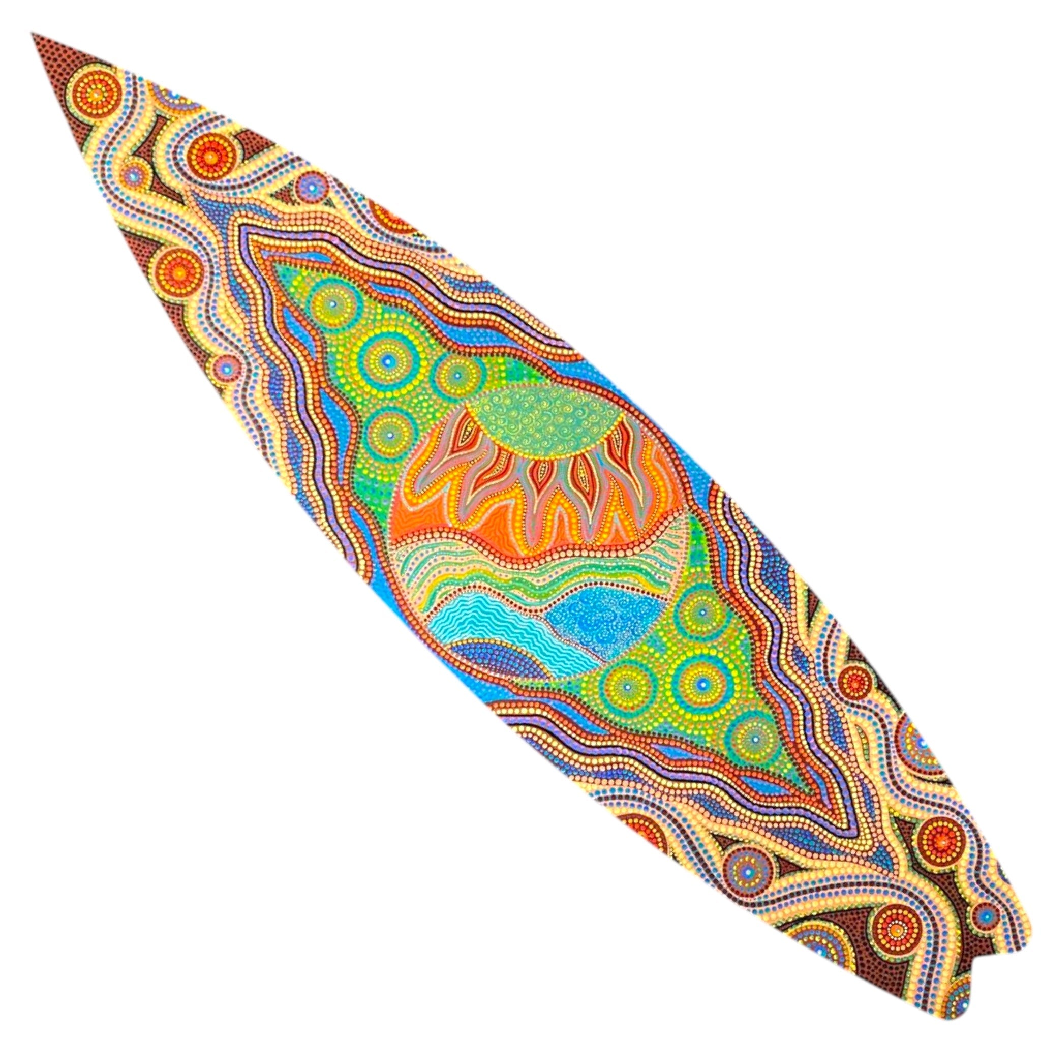 Painted Surfboard by Lisa Evans - Sunshine with the Tides