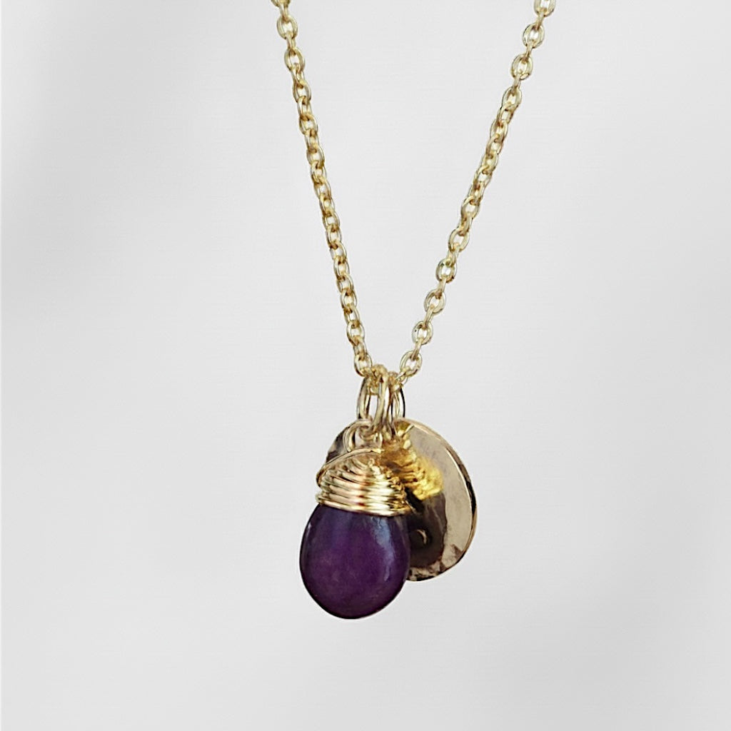 Zodiac Necklace - Cancer - Ruby - Silver or Gold Chain