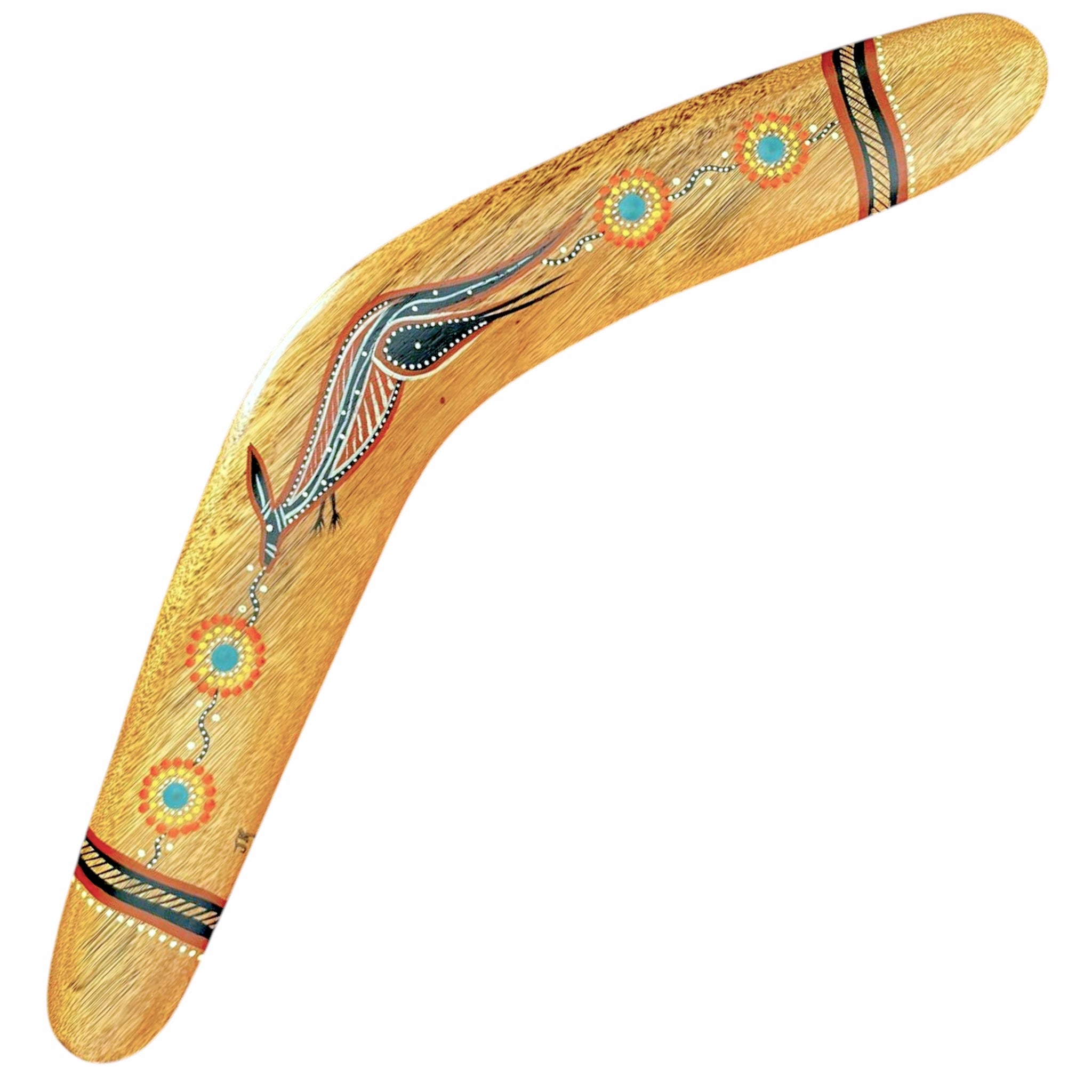 Painted Hunting Boomerang 43cm By John Rotumah
