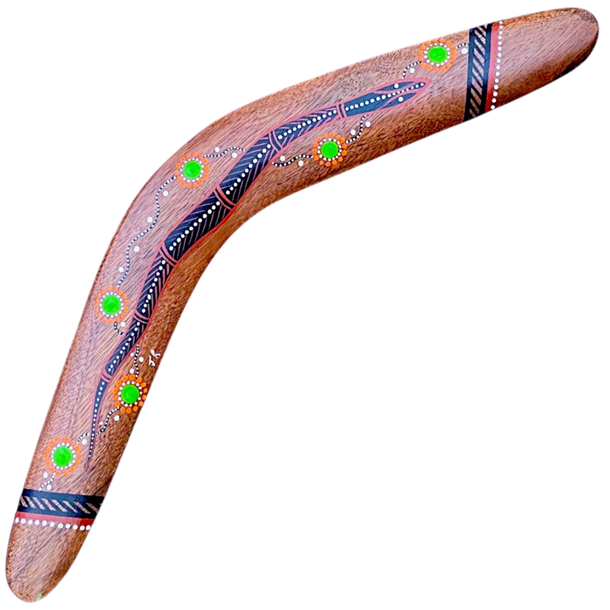 Painted Hunting Boomerang 39.5cm By John Rotumah