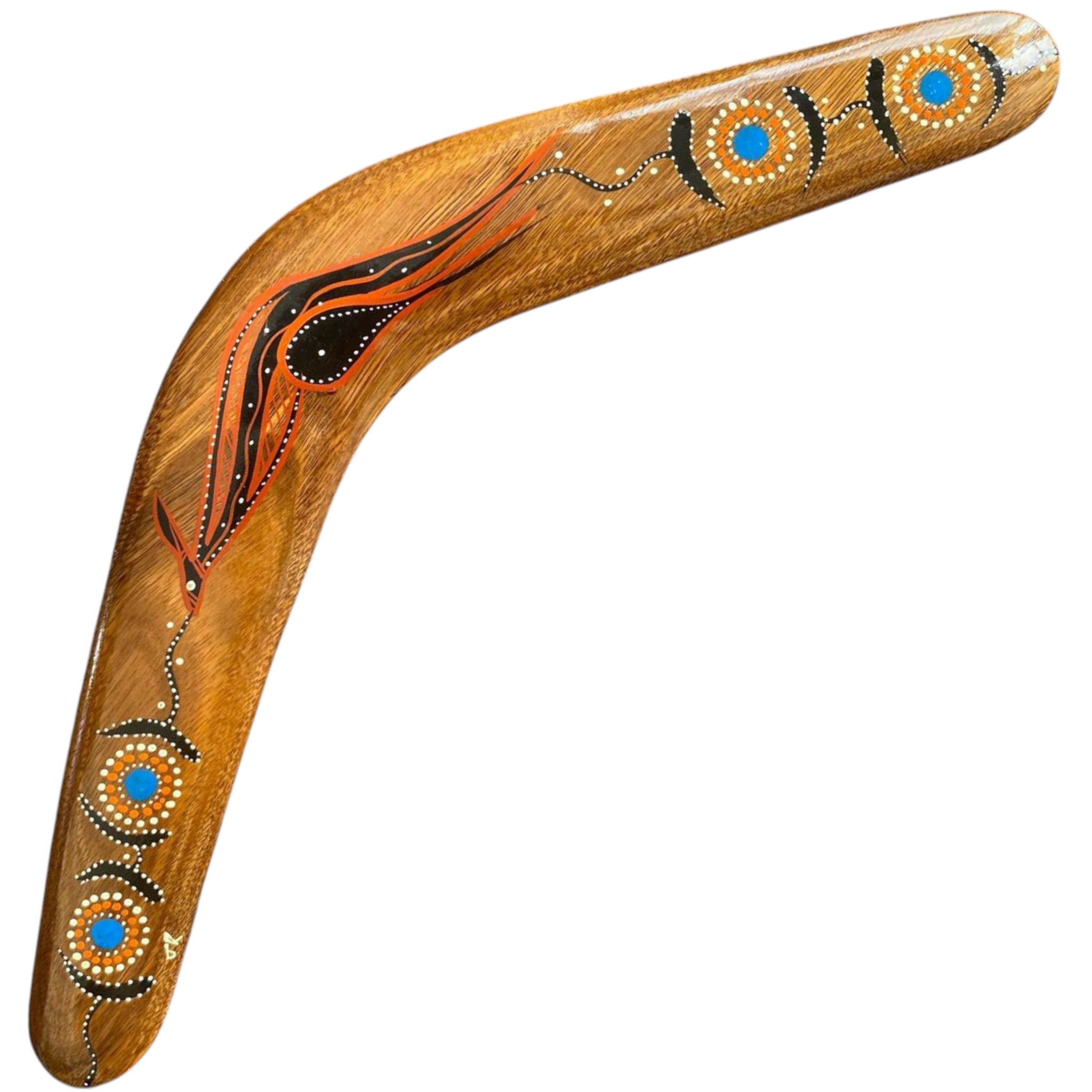 Painted Hunting Boomerang 46cm By John Rotumah
