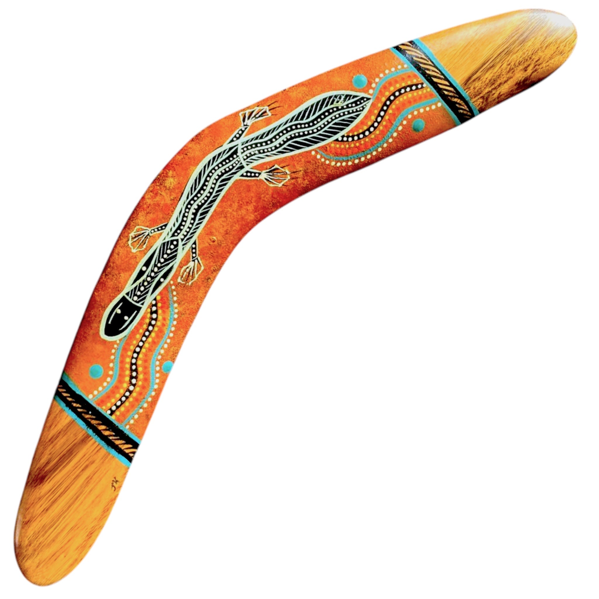 Painted Hunting Boomerang 42cm By John Rotumah