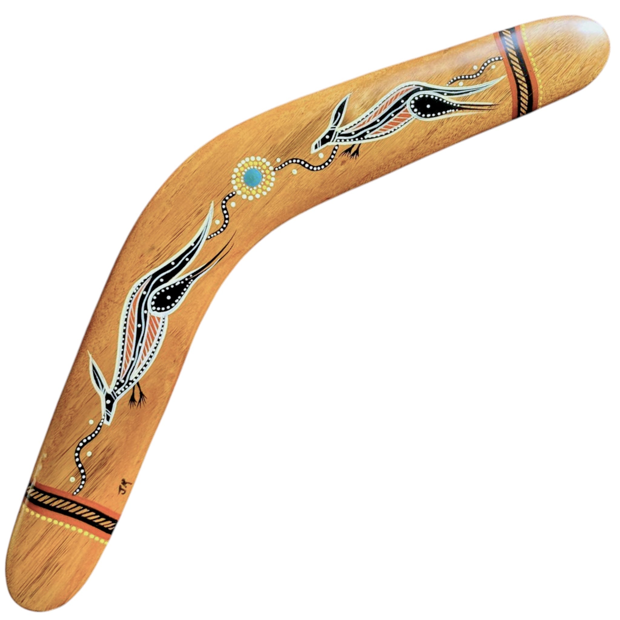 Painted Hunting Boomerang 43cm By John Rotumah