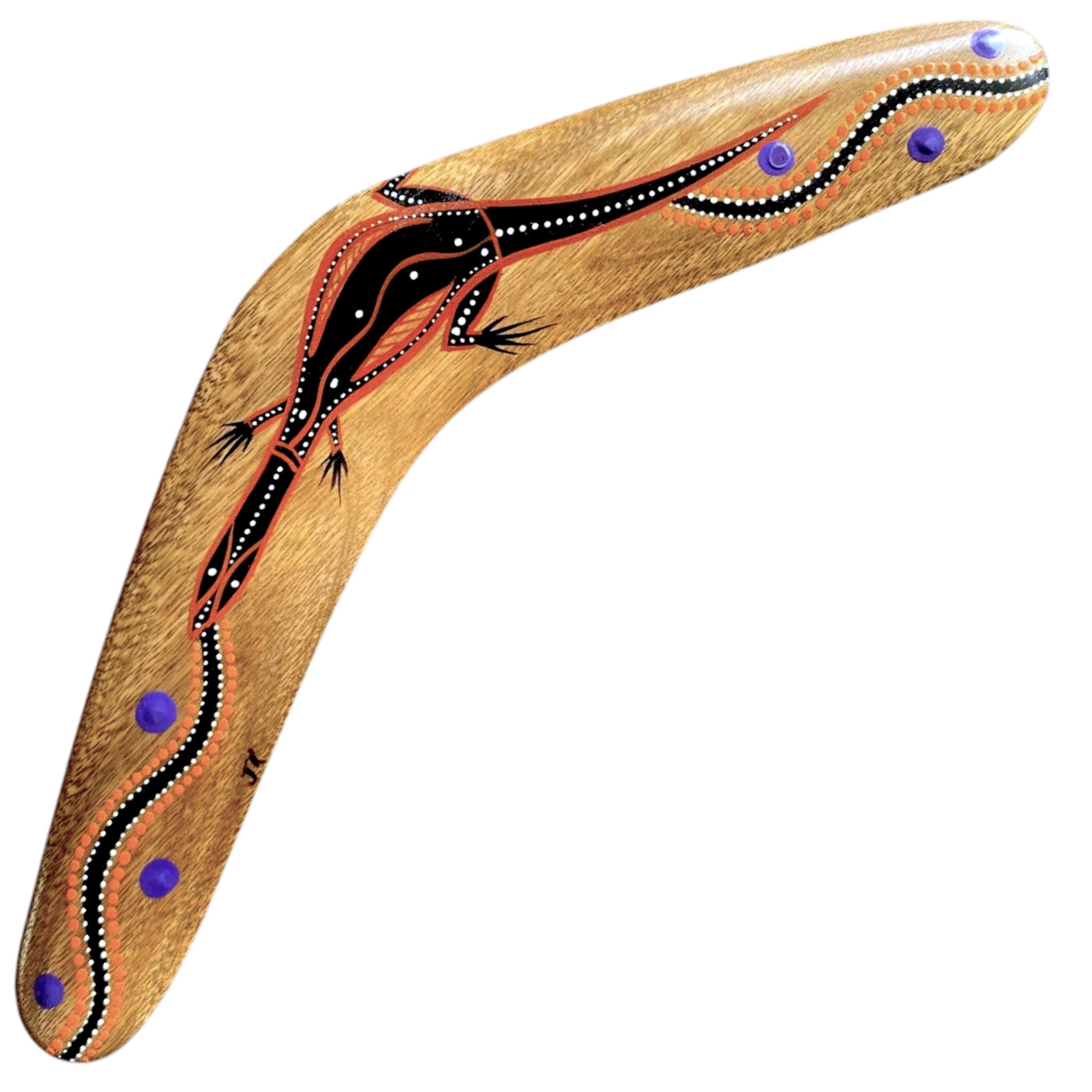 Painted Hunting Boomerang 33cm By John Rotumah