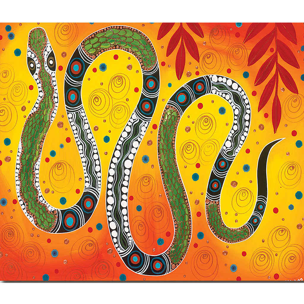 Greeting Card - Green Tree Snake by Melanie Hava