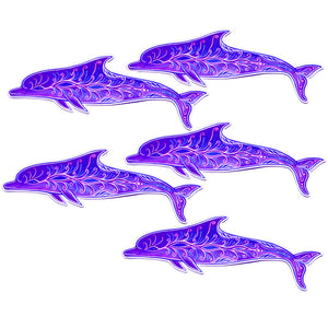 Dolphin Sticker x 5
