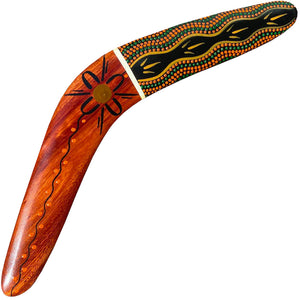 Painted Hunting Boomerang - John Rotumah - 43cm