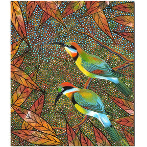 Greeting Card - Rainbow Bee Eaters by Oral Roberts