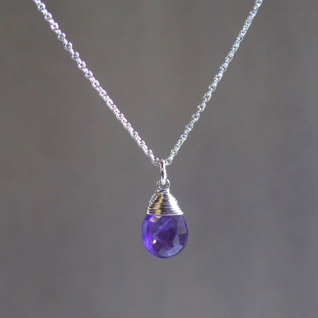 Birthstone Necklace February - Amethyst 14K Gold Necklace – AMARE WEAR